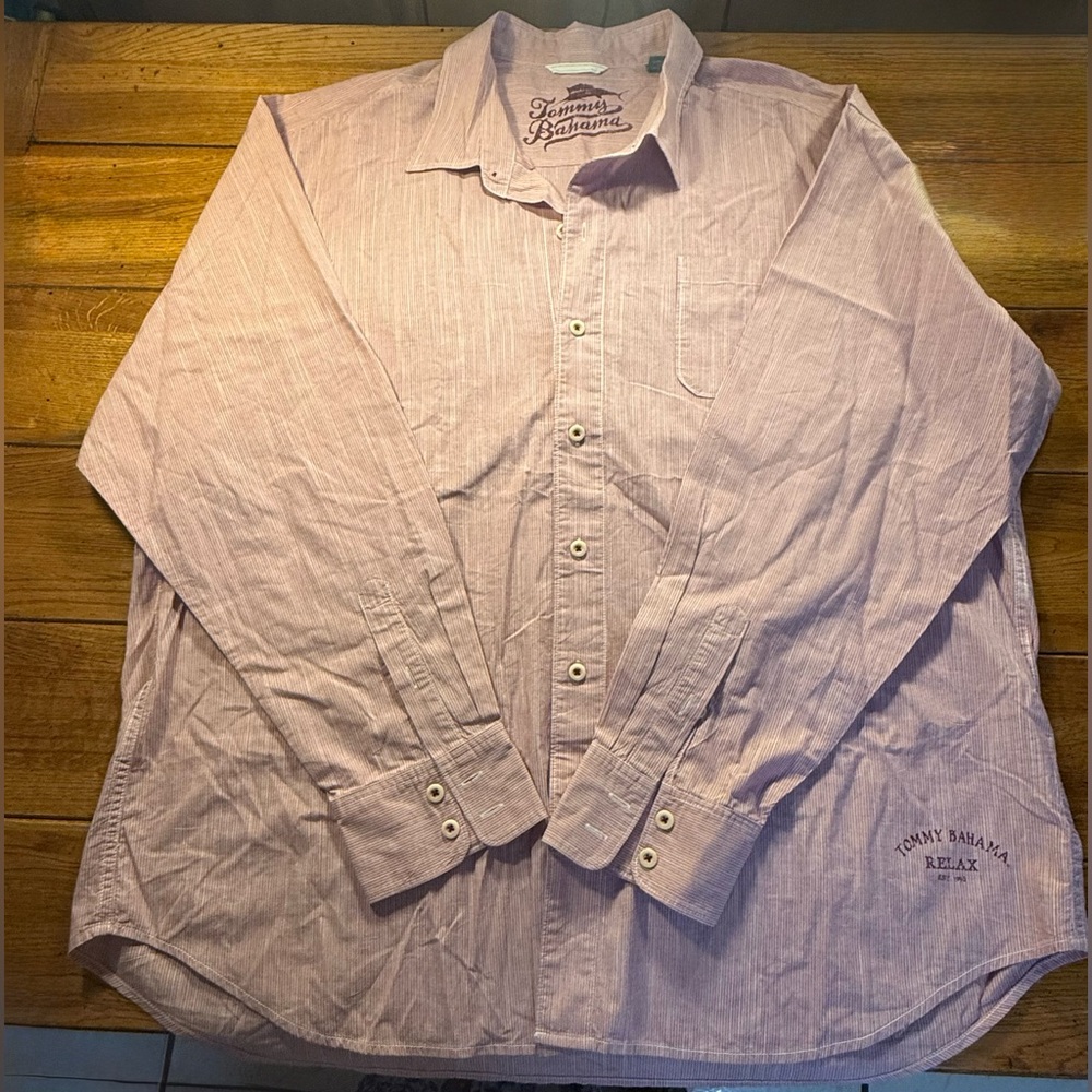 Tommy Bahama Button down Long sleeve Pink Men's Shirt XXL